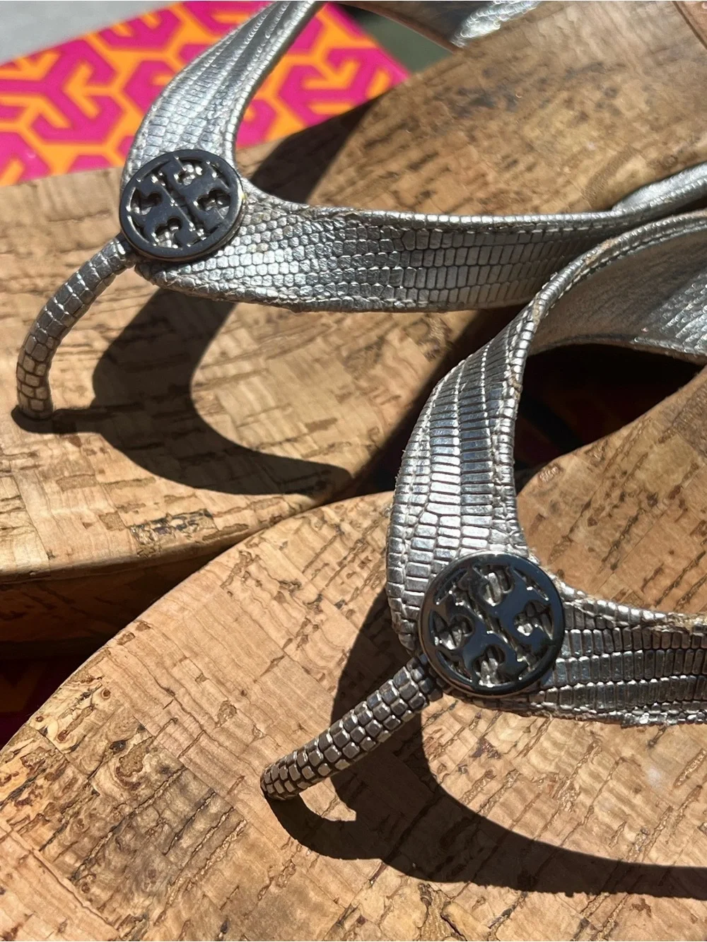 Tory Burch Thora Wedge Thong Sandals Size 8.5